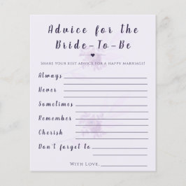 Lámina Modern Floral Advice for the Bride Shower Game