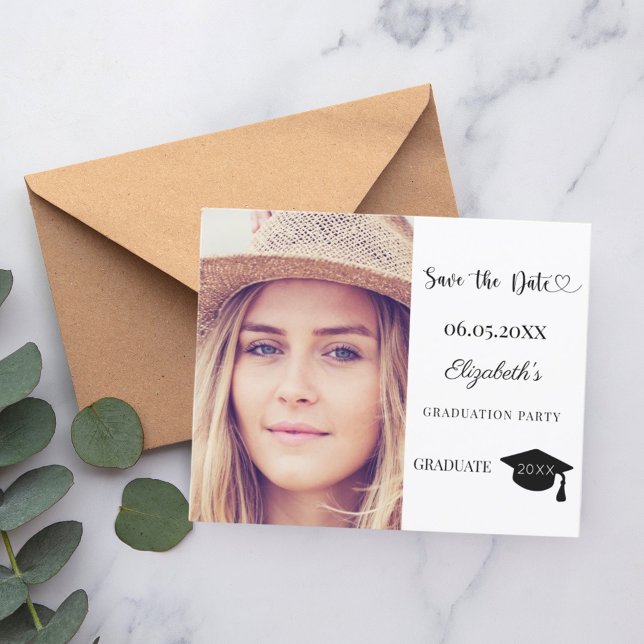 Lámina Modern Graduation Party Save the Date card (Subido por el creador)