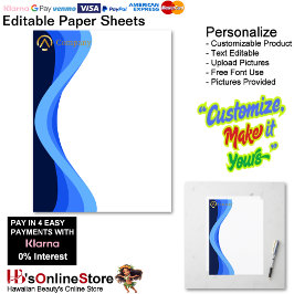 Lámina Modern Minimalist Blue White Business Paper Sheets