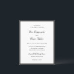 Lámina Modern Typography Minimalist Wedding Invitation<br><div class="desc">This design is part of a timeless minimalist wedding invitation suite featuring elegant script typography paired with a classic serif font in soft black and white. This modern design embraces simplicity with a refined layout, perfect for couples seeking understated sophistication. Ideal for formal, modern, or classic weddings, this clean aesthetic...</div>