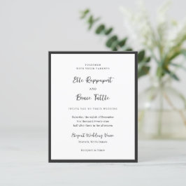 Lámina Modern Typography Minimalist Wedding Invitation
