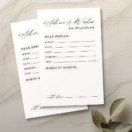 Lámina Moderna caligrafía Consejos y deseos de graduación