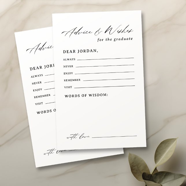 Lámina Moderna caligrafía Consejos y deseos de graduación (Modern Calligraphy Graduation advice & wishes)