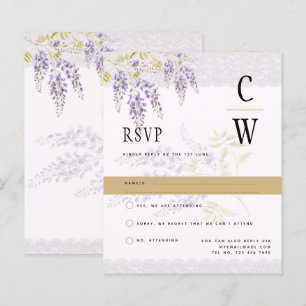 Lámina Moderna Wisteria de Oro Púrpura RSVP