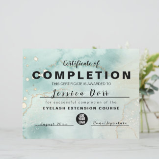 Lámina Moderna y elegante acuarela verde y dorado