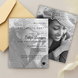 Lámina Moderna y simple invitación a una fiesta de gradua