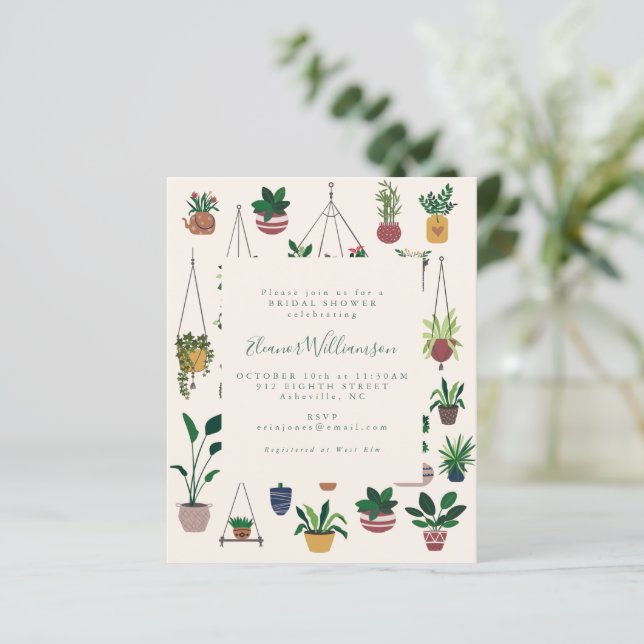 Lámina Modernas plantas de Boho presupuestales ducha de n (Anverso de pie)