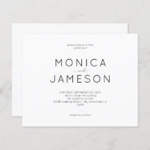 Moderno blanco y negro de presupuesto 1 Boda