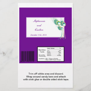 Lámina Moderno Boda Purple Peacock Gran Candy Bar