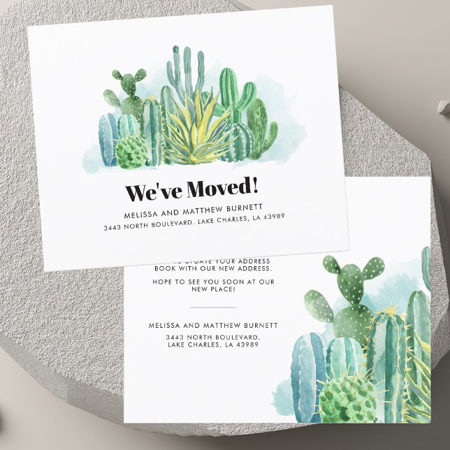 Lámina Moderno cambio botánico de la Invitación de la dir (Modern Botanical Change of Address Announcement)