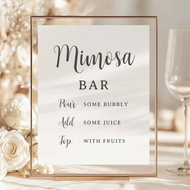 Lámina Moderno Fiesta Minimalista Mimosa Bar Rótulo Table (Subido por el creador)