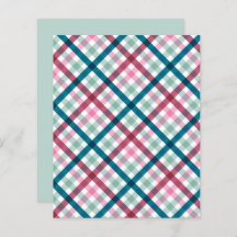 Moderno Gingham Verde azulado Magenta Pink Pattern