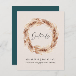 Lámina Moderno granero de boho pampas boda detalles verde