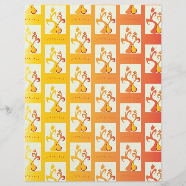 Lámina Moderno ilustracion de la pareja Tulip amarillo so (Anverso)