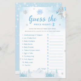 Lámina Moderno juego de Baby Shower para adivinar el prec