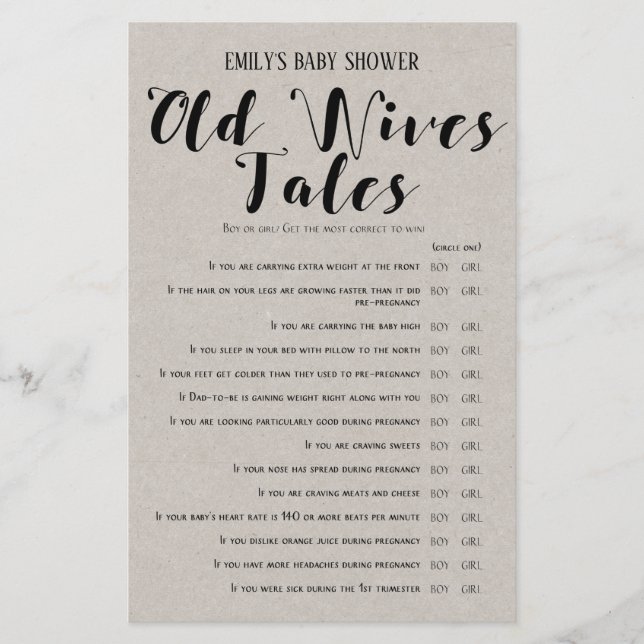 Lámina Moderno juego ruso de Baby Shower IMPRESO (Anverso)