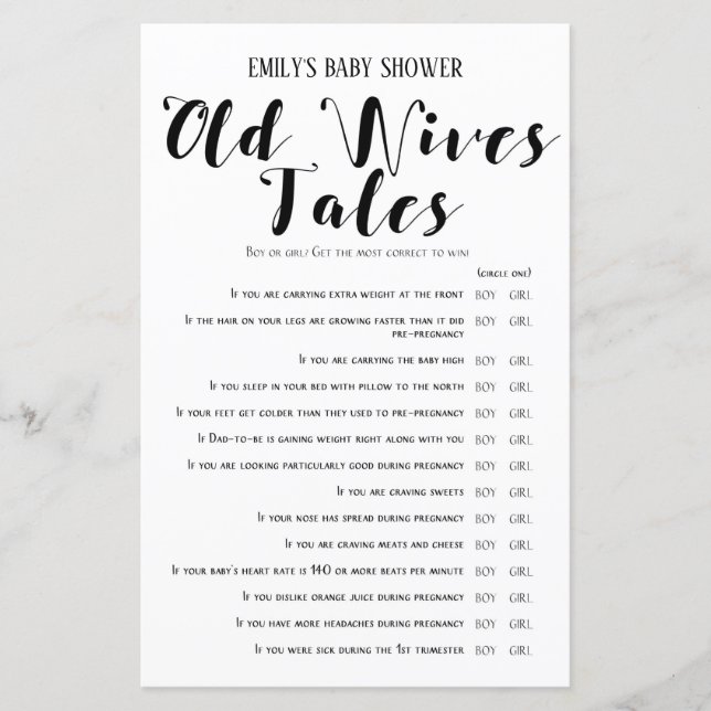 Lámina Moderno juego ruso de Baby Shower IMPRESO (Anverso)