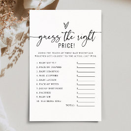 Lámina Moderno minimalista adivina el juego de Baby Showe