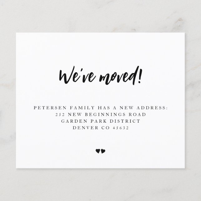 Lámina Moderno presupuesto hemos movido la invitación en  (Anverso)