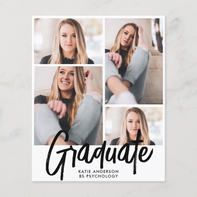 Lámina Moderno presupuesto Invitación a graduación de cua (Anverso)