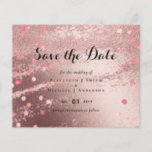 Moderno Rosa Gold Trendy Budget Boda