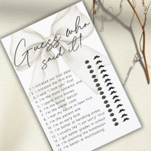 Moderno White Bow Adivina Quién Dijo Que Era Un Ju