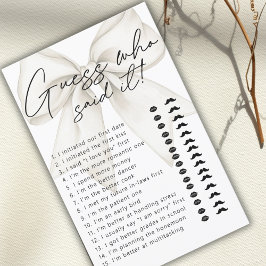 Lámina Moderno White Bow Adivina Quién Dijo Que Era Un Ju