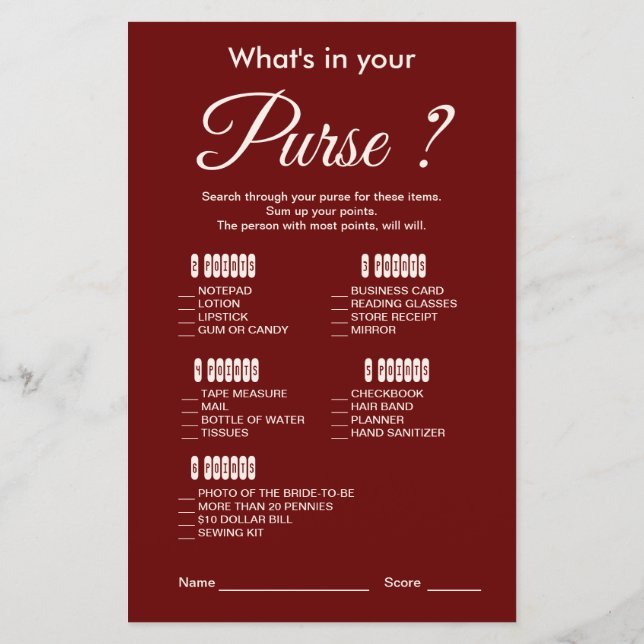 Lámina Moderno y elegante juego de ducha de novia en Borg (Reverso)