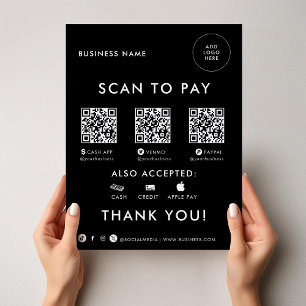 Lámina Moderno y sencillo análisis QR negro formal para p