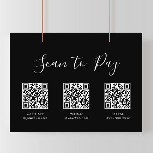 Lámina Moderno y sencillo análisis QR negro formal para p