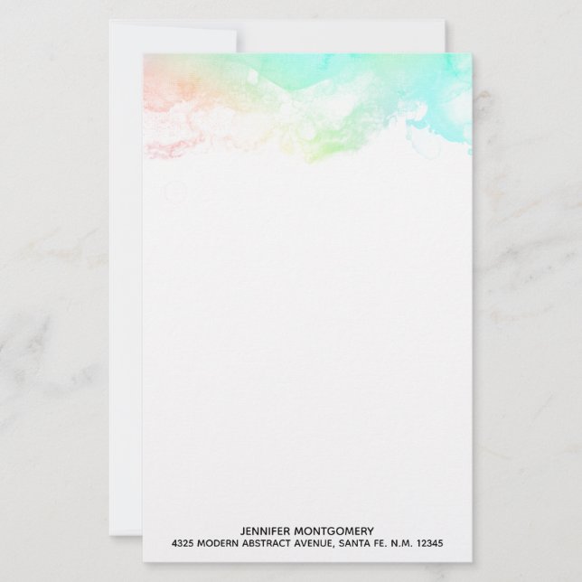 Lámina Modernos Abstractos Aguas Verdes y Azules Swirls (Anverso)