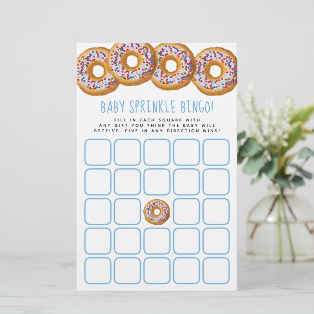 Lámina Modernos Donut Boys Baby Shower Sprinkle Bingo (Anverso de pie)