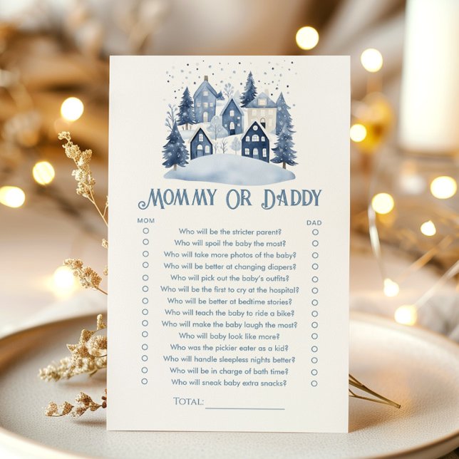Lámina Mommy Or Daddy Chrismtas Village Baby Shower game (Subido por el creador)