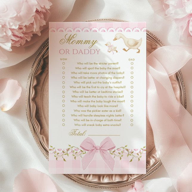 Lámina Mommy or Daddy Silly Goose Pink Baby Shower game (Subido por el creador)