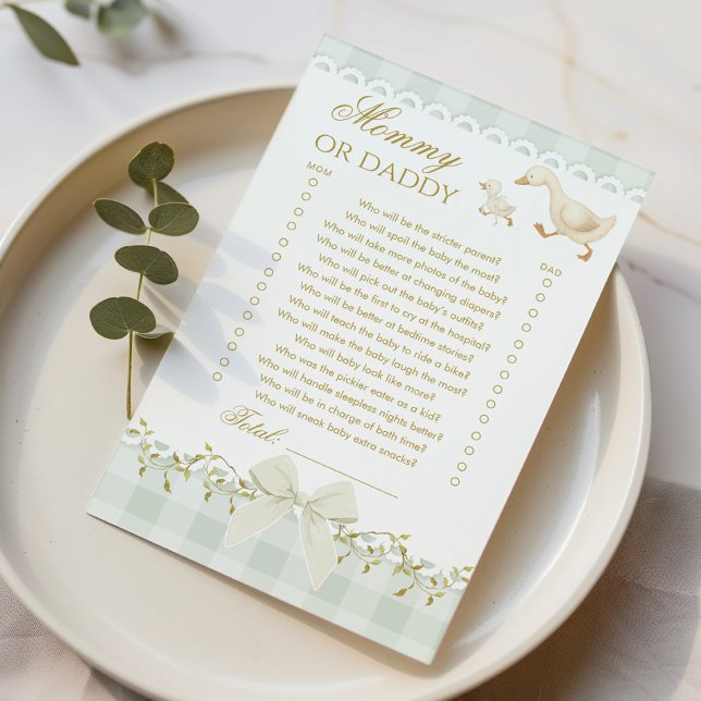 Lámina Mommy or Daddy Silly Goose Sage Baby Shower game (Subido por el creador)