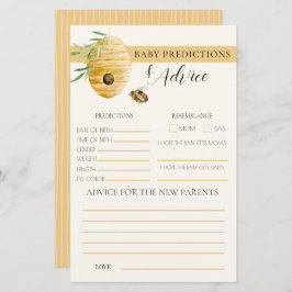 Lámina Mommy To Bee Yellow Baby Shower Prediction Game