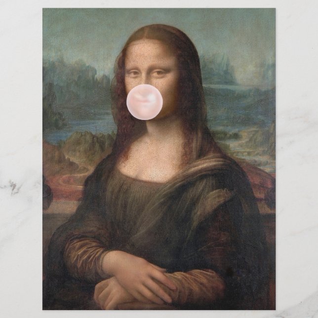 Lámina Mona Lisa chicle rosa (Anverso)