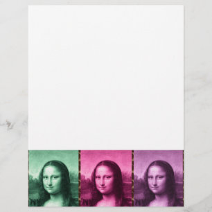 Lámina Mona Lisa Estampa Animal Verde Rosa Púrpura
