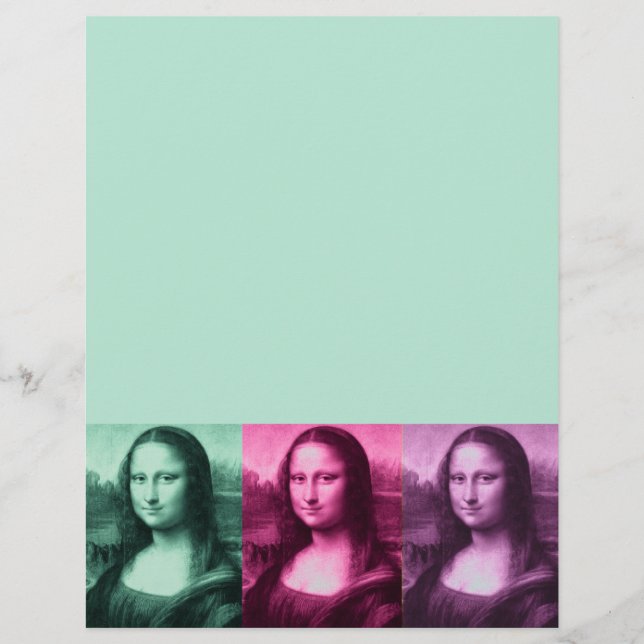 Lámina Mona Lisa Púrpura Rosa Verde (Anverso)