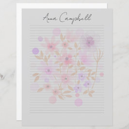 Lámina Monogram Chic Script Name Stationery Paper