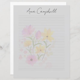 Lámina Monogram Chic Script Name Stationery Paper