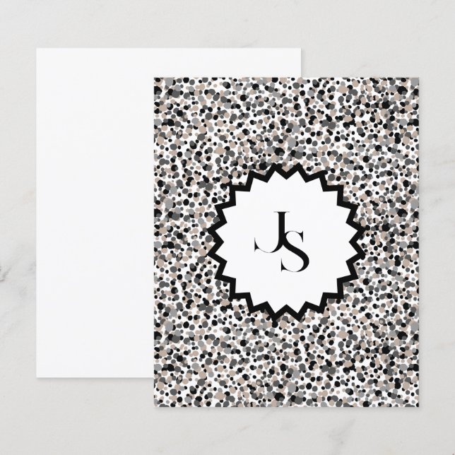 Lámina Monogram Minimalist Grey Black Beige Texture. (Anverso / Reverso)