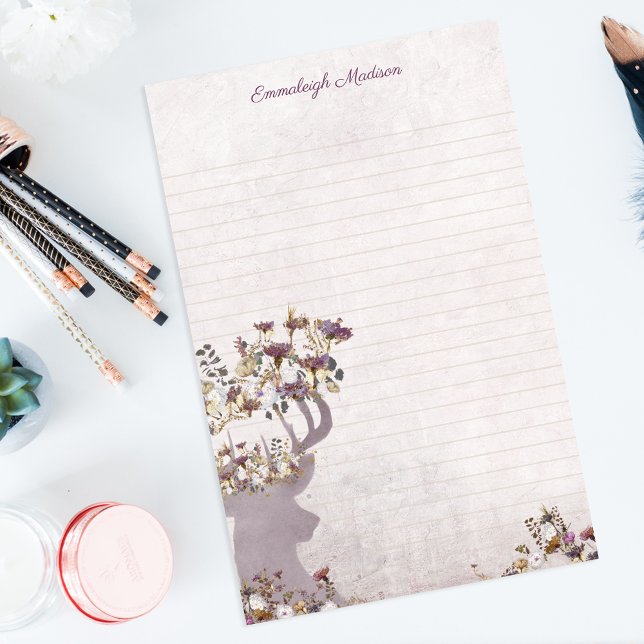 Lámina Monograma de Moda de Lavender Deer Dreamy Boho (Subido por el creador)