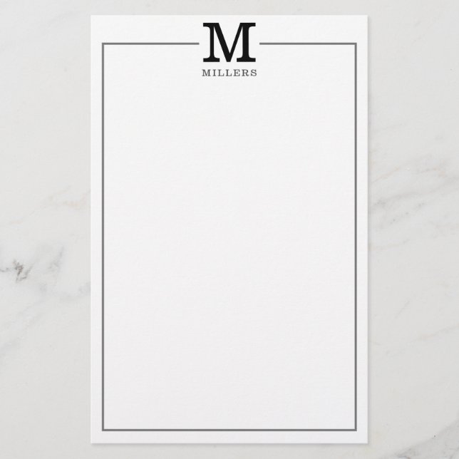 Lámina Monograma de nombre de familia clásico moderno sim (Anverso)