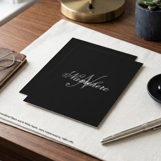 Lámina Monograma de nombre único personalizado en blanco 