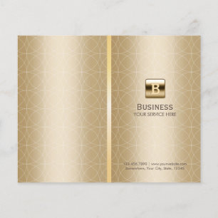 Lámina Monograma de oro de lujo elegante Bi-Fold Brochure