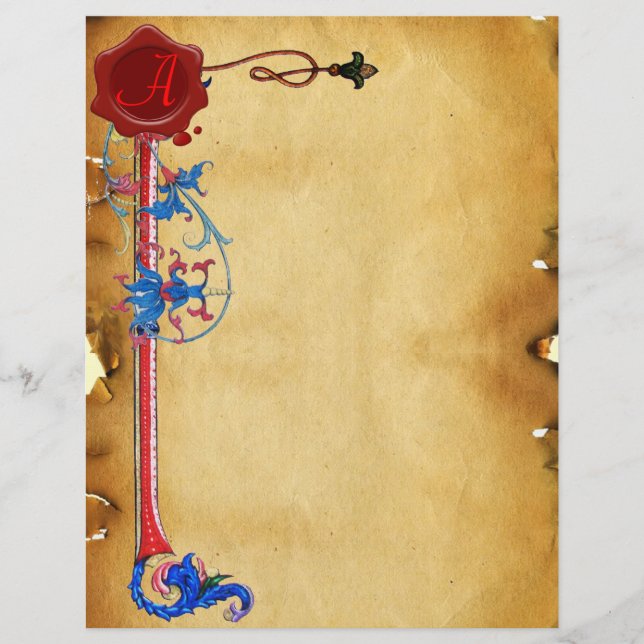 LÁMINA MONOGRAMA DE SELLO DE CERRADURA ROJA FLORENTINA AN (Anverso)