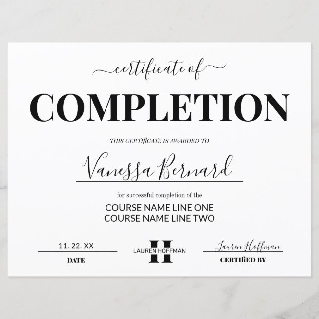 Lámina Monograma del Premio Certificado de Finalización d (Anverso)