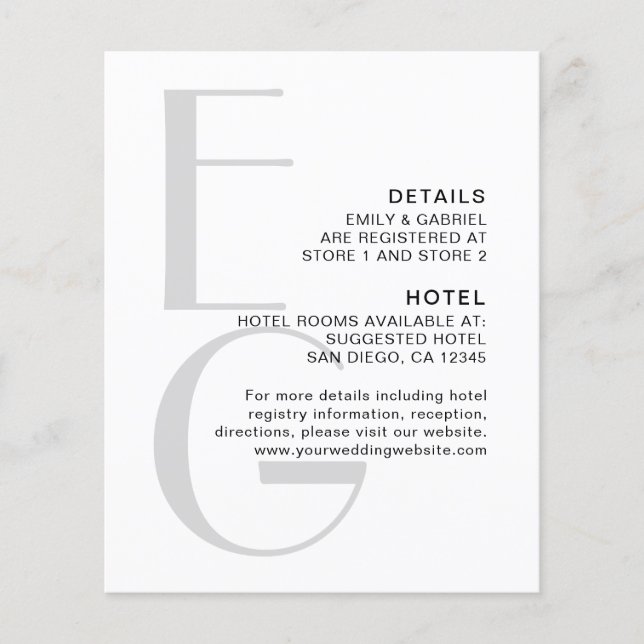 Lámina Monograma elegante. Detalles modernos y sencillos  (Anverso)