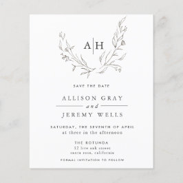 Lámina Monograma floral de presupuesto Salven la AD